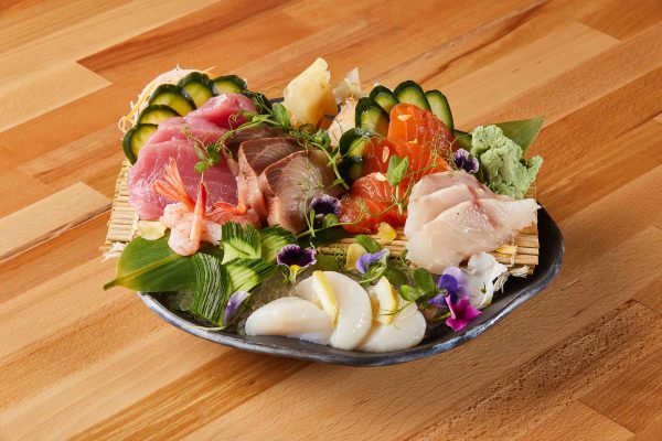 3 pcs each of tuna, hamachi, seabass, salmon, scallop sashimi.